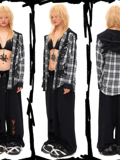 CFIERCE Demon Skull Print Hooded Dark Gothic Women&