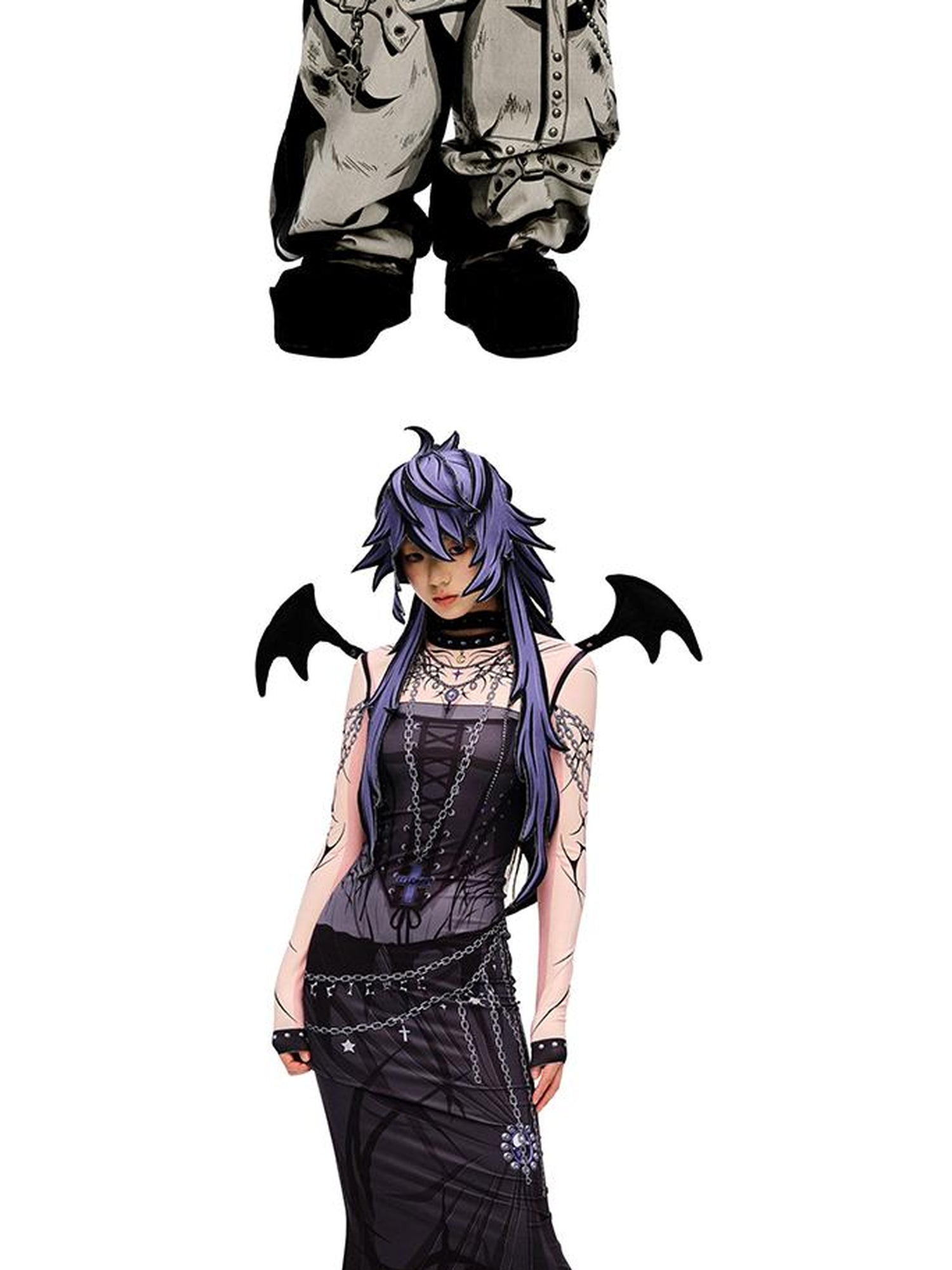 CFIERCE Demon Wing Collar Choker Necklace