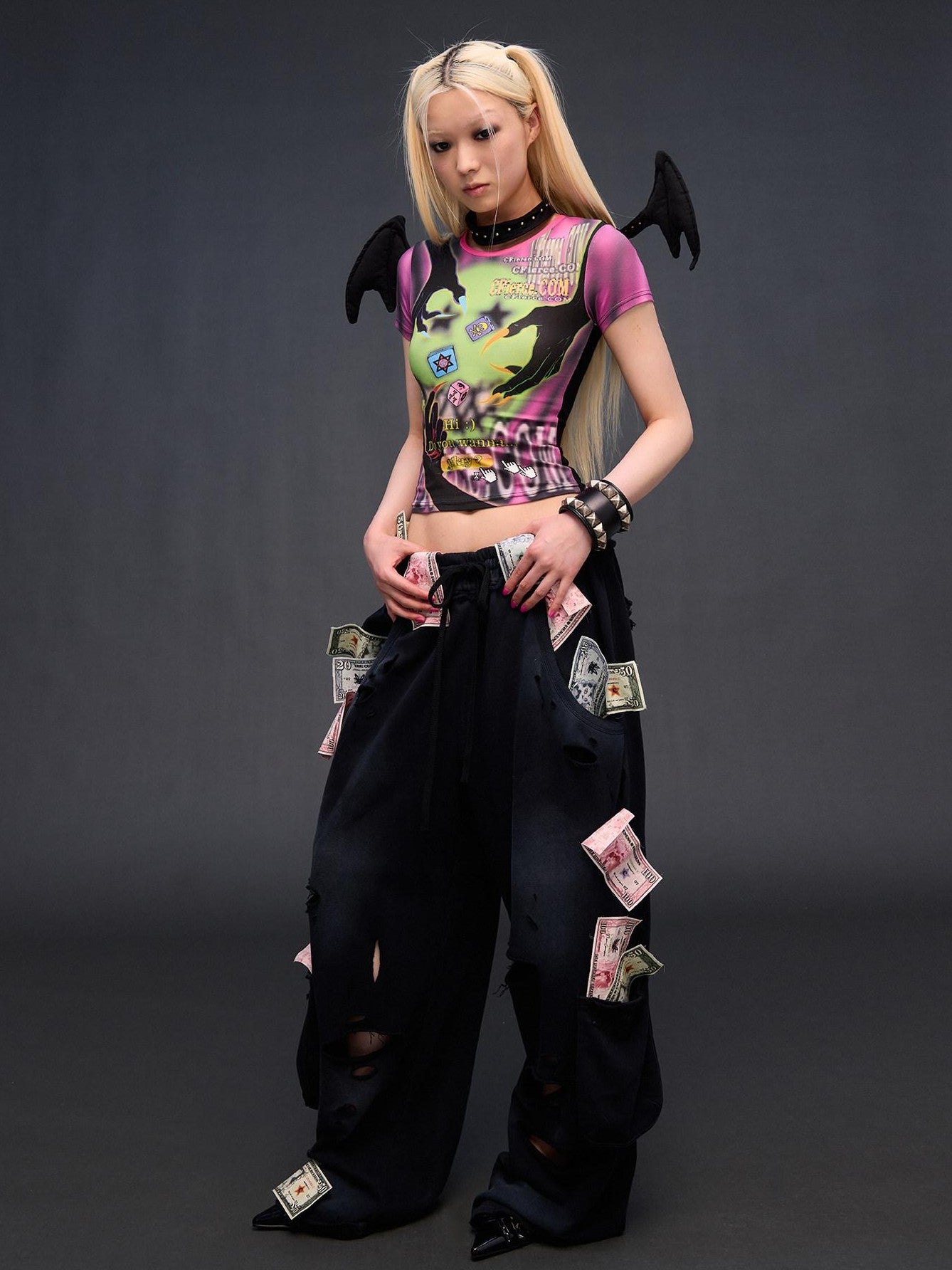 CFIERCE Devil Game Character Print Sexy Slim Women&