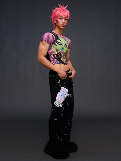 CFIERCE Devil Game Character Print Sexy Slim Women&