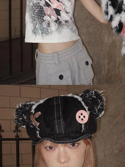 Discarded Bear Cowboy Hat In Black