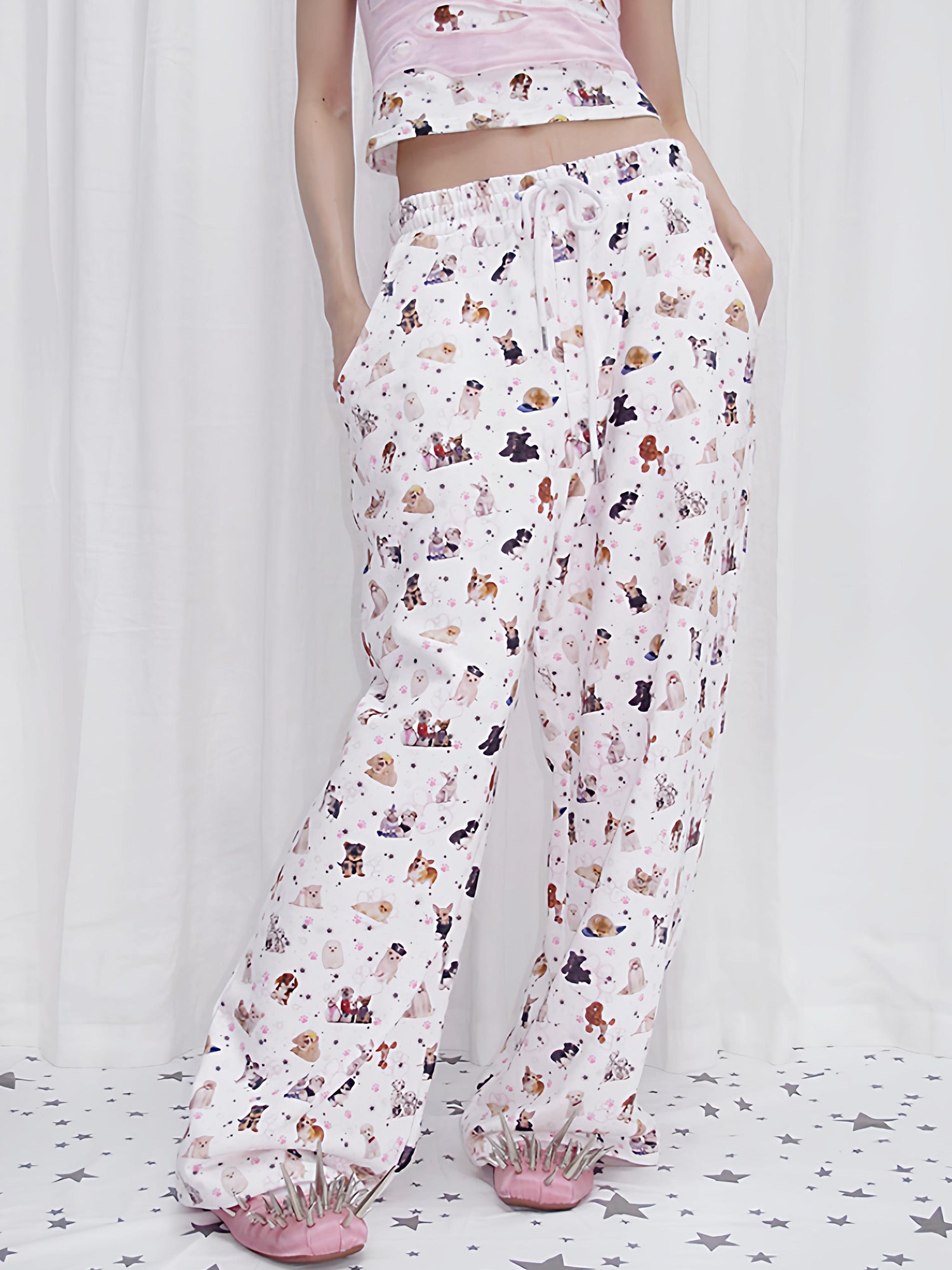 CFIERCE Dog Print Sweatpants With Size Chart And Care Guide
