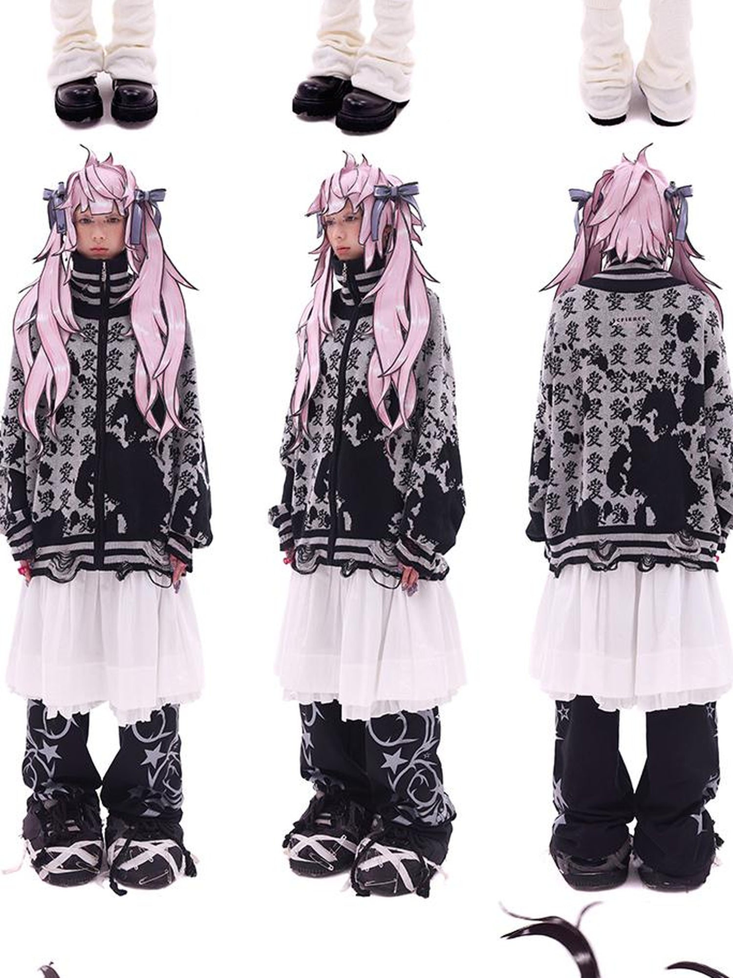 CFIERCE Double Ponytail Wig Hat With Adjustable Straps