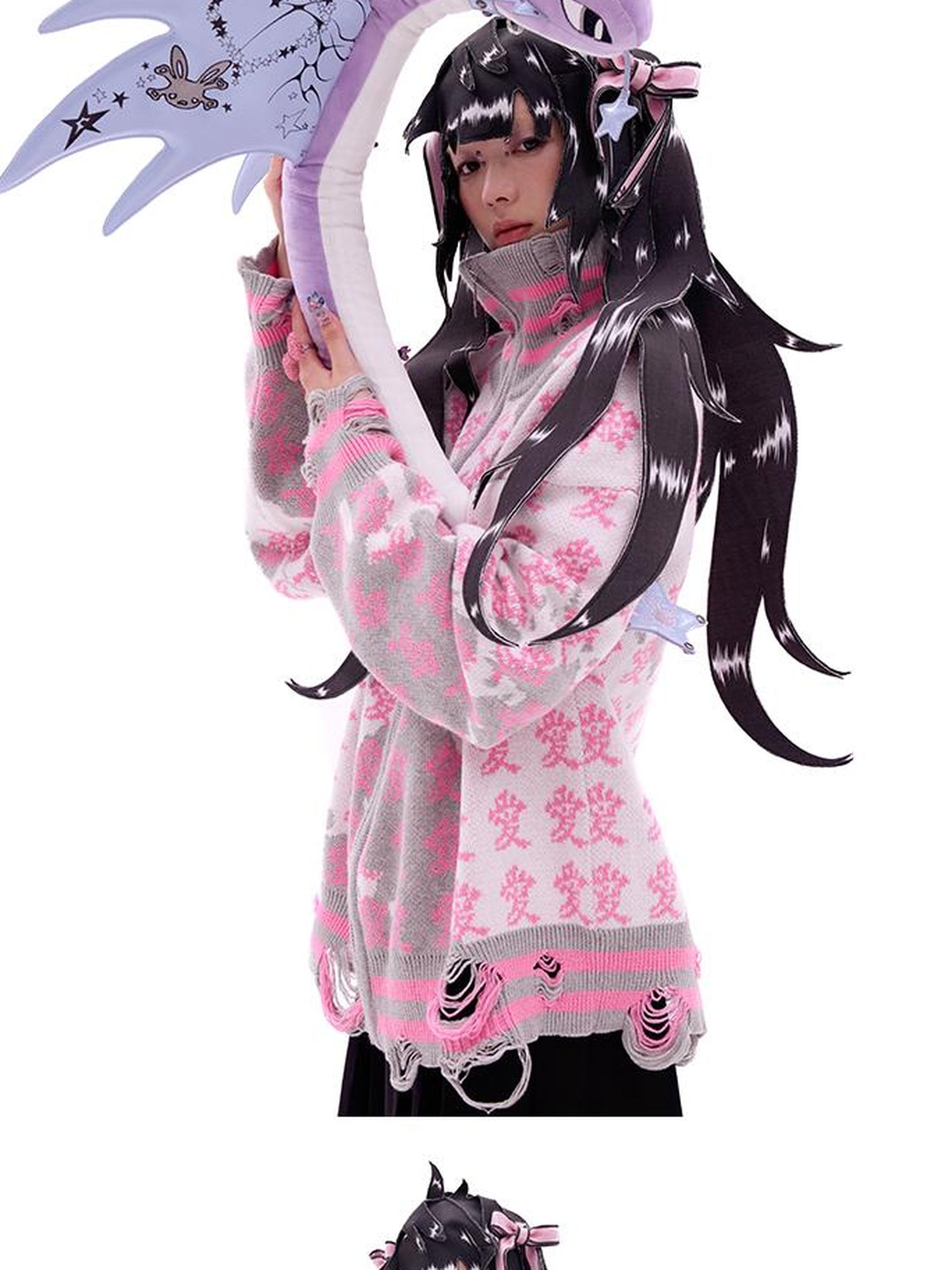 CFIERCE Double Ponytail Wig Hat With Adjustable Straps