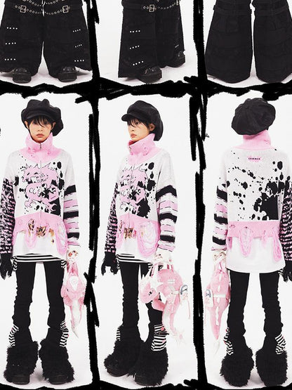 CFIERCE Dragon Knit Cardigan Year Of The Dragon Limited Edition V-Neck T-Shirt Long-Sleeve