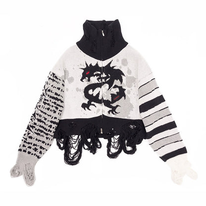 CFIERCE_Dragon_Knit_Cardigan_Year_Of_The_Dragon_Limited_Edition_V-Neck_T-Shirt_Long-Sleeve_MISSTT