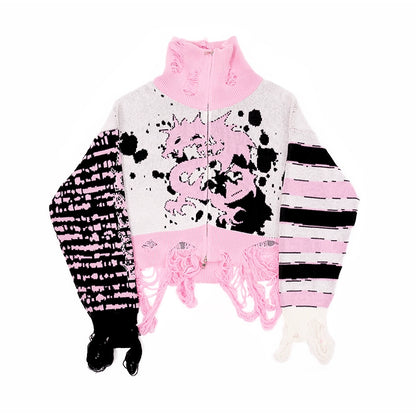 CFIERCE_Dragon_Knit_Cardigan_Year_Of_The_Dragon_Limited_Edition_V-Neck_T-Shirt_Long-Sleeve_MISSTT