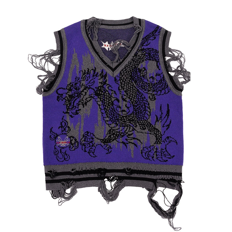 CFIERCE_Dragon_Knit_Vest_Year_Of_The_Dragon_Limited_Edition_V_Neck_T_Shirt_Long_Sleeve_MISSTT