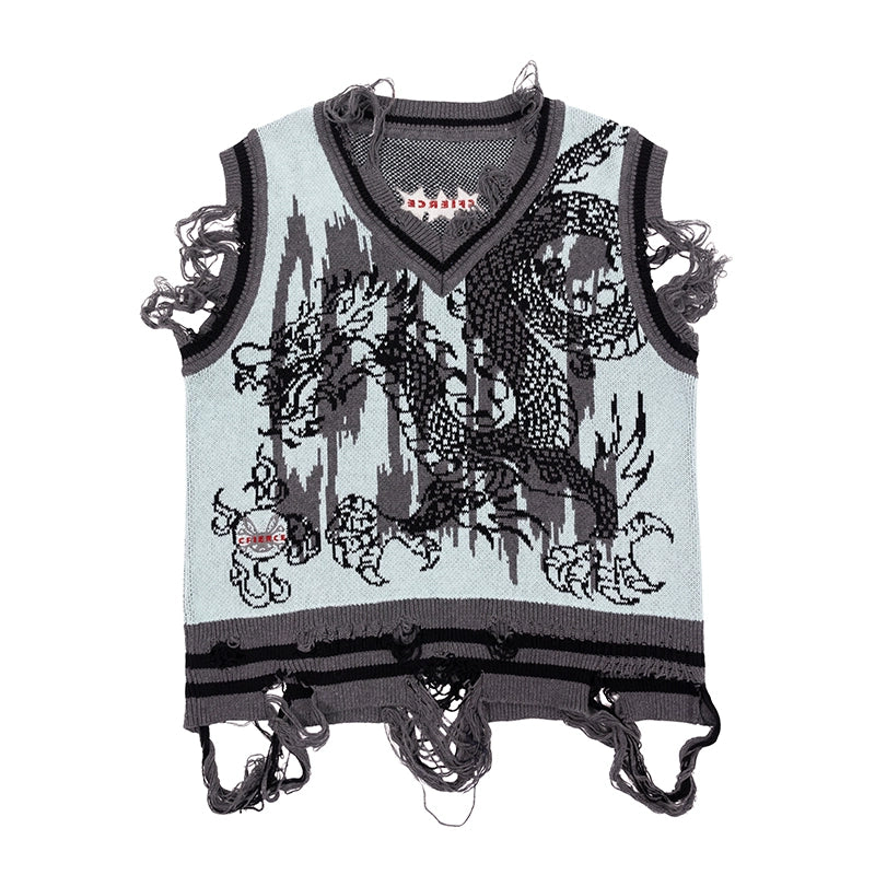 CFIERCE_Dragon_Knit_Vest_Year_Of_The_Dragon_Limited_Edition_V_Neck_T_Shirt_Long_Sleeve_MISSTT
