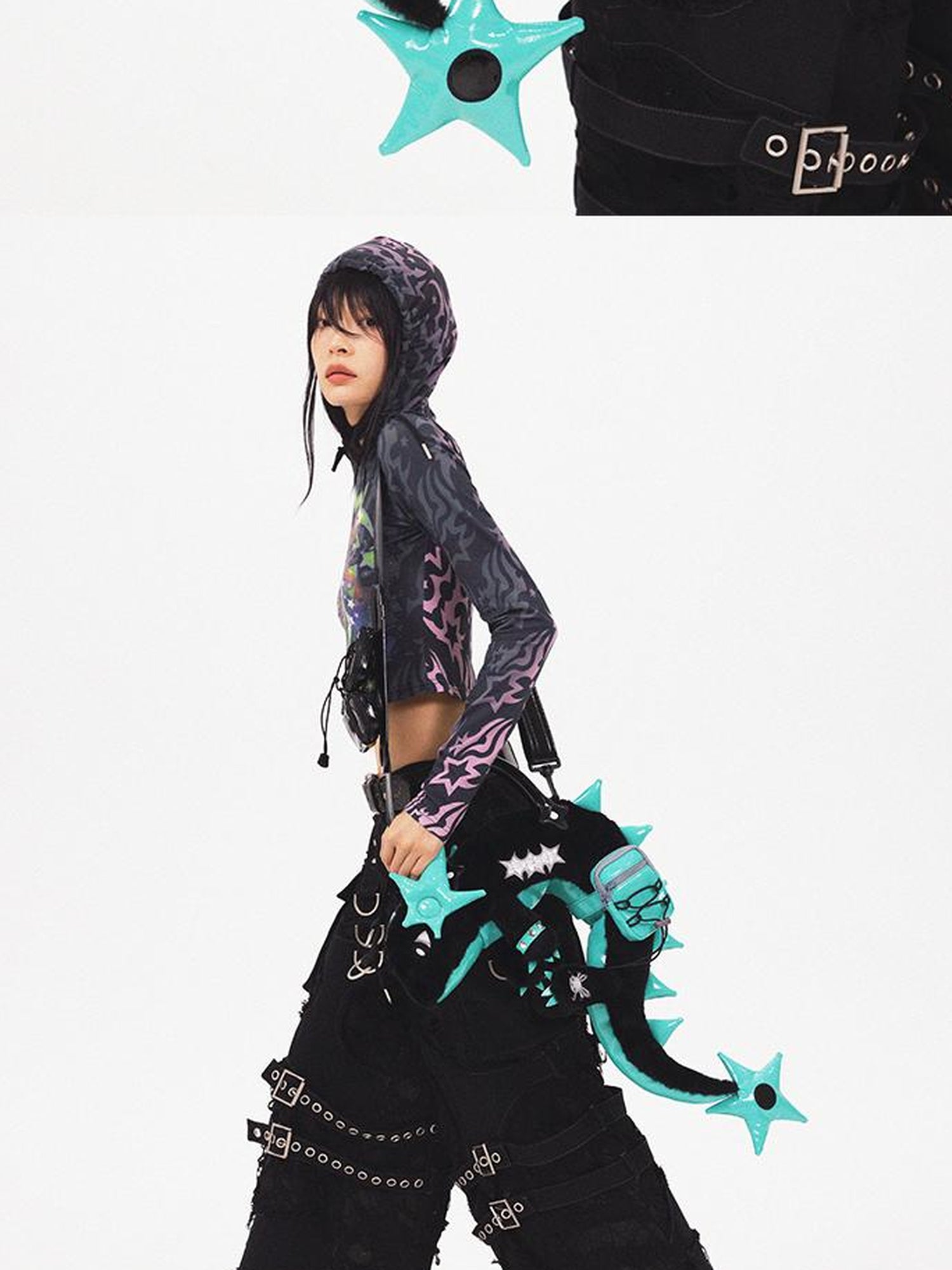 CFIERCE Dragon Scale Glossy Crossbody Bag