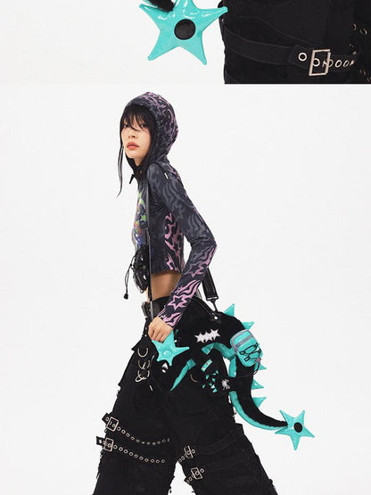 CFIERCE Dragon Scale Glossy Crossbody Bag