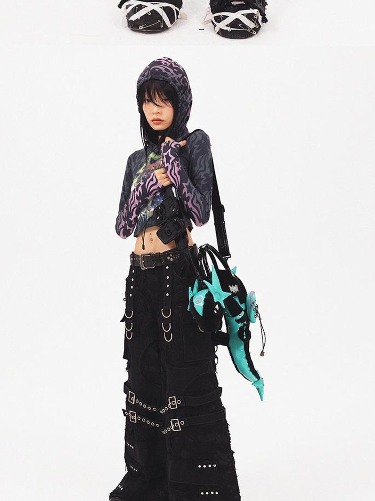 CFIERCE Dragon Scale Glossy Crossbody Bag