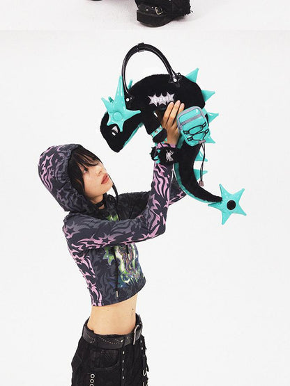 CFIERCE Dragon Scale Glossy Crossbody Bag