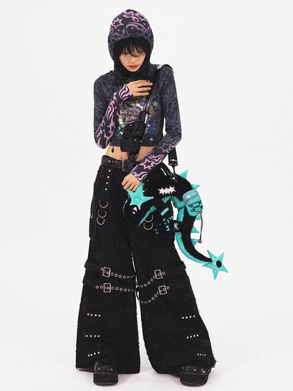 CFIERCE Dragon Scale Glossy Crossbody Bag