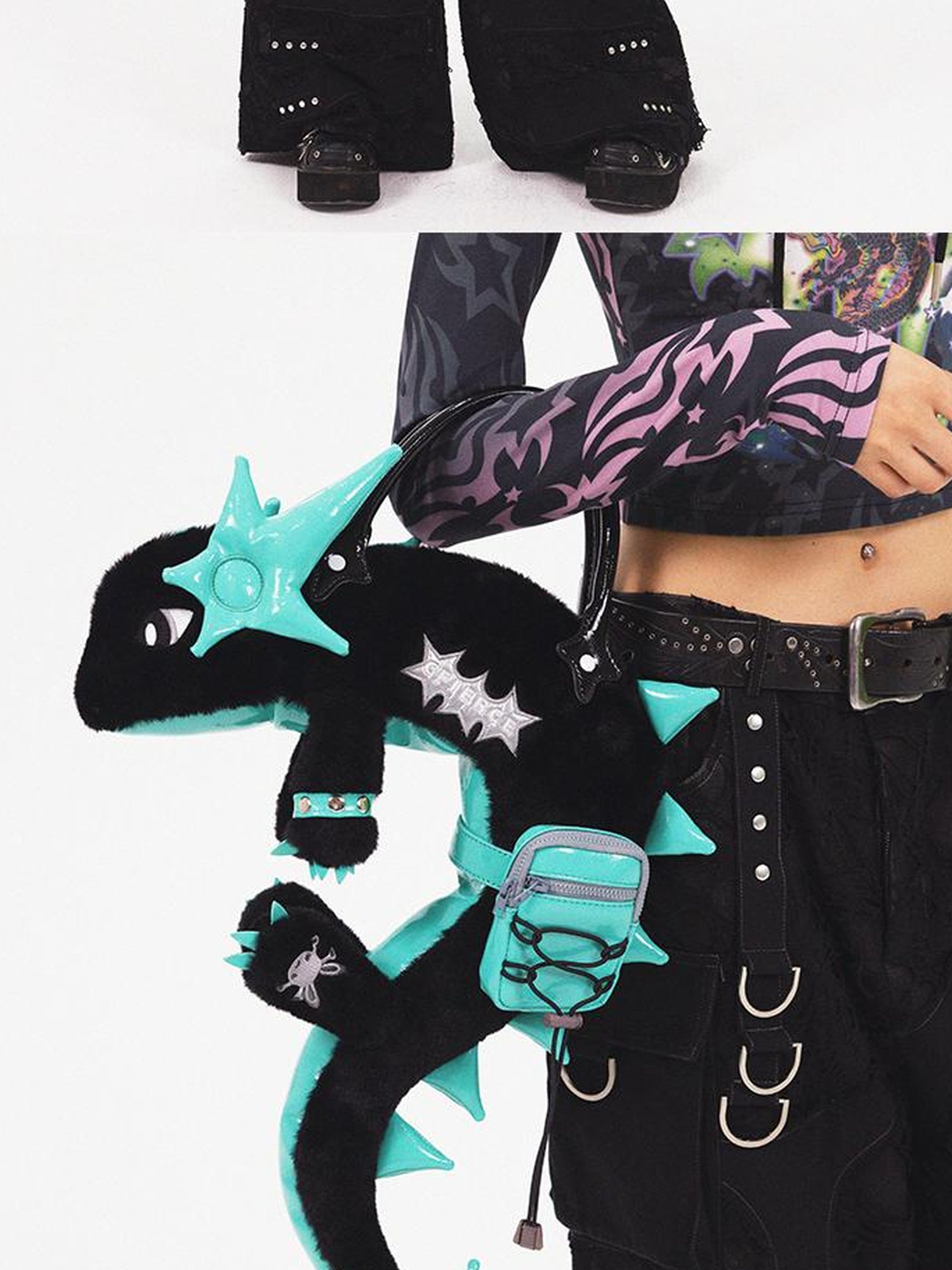 CFIERCE Dragon Scale Glossy Crossbody Bag