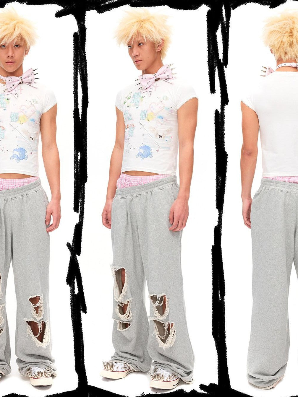CFIERCE Dream Text Print Lace Trim Women&