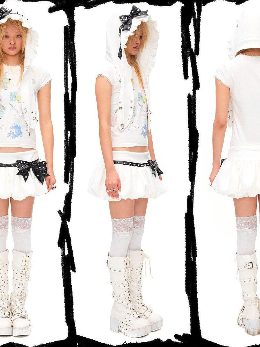 CFIERCE Dream Text Print Lace Trim Women&