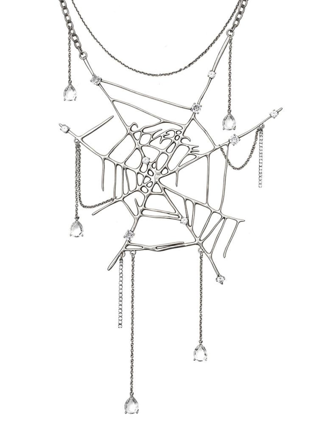 CFIERCE Drip Spiderweb Pendant Necklace