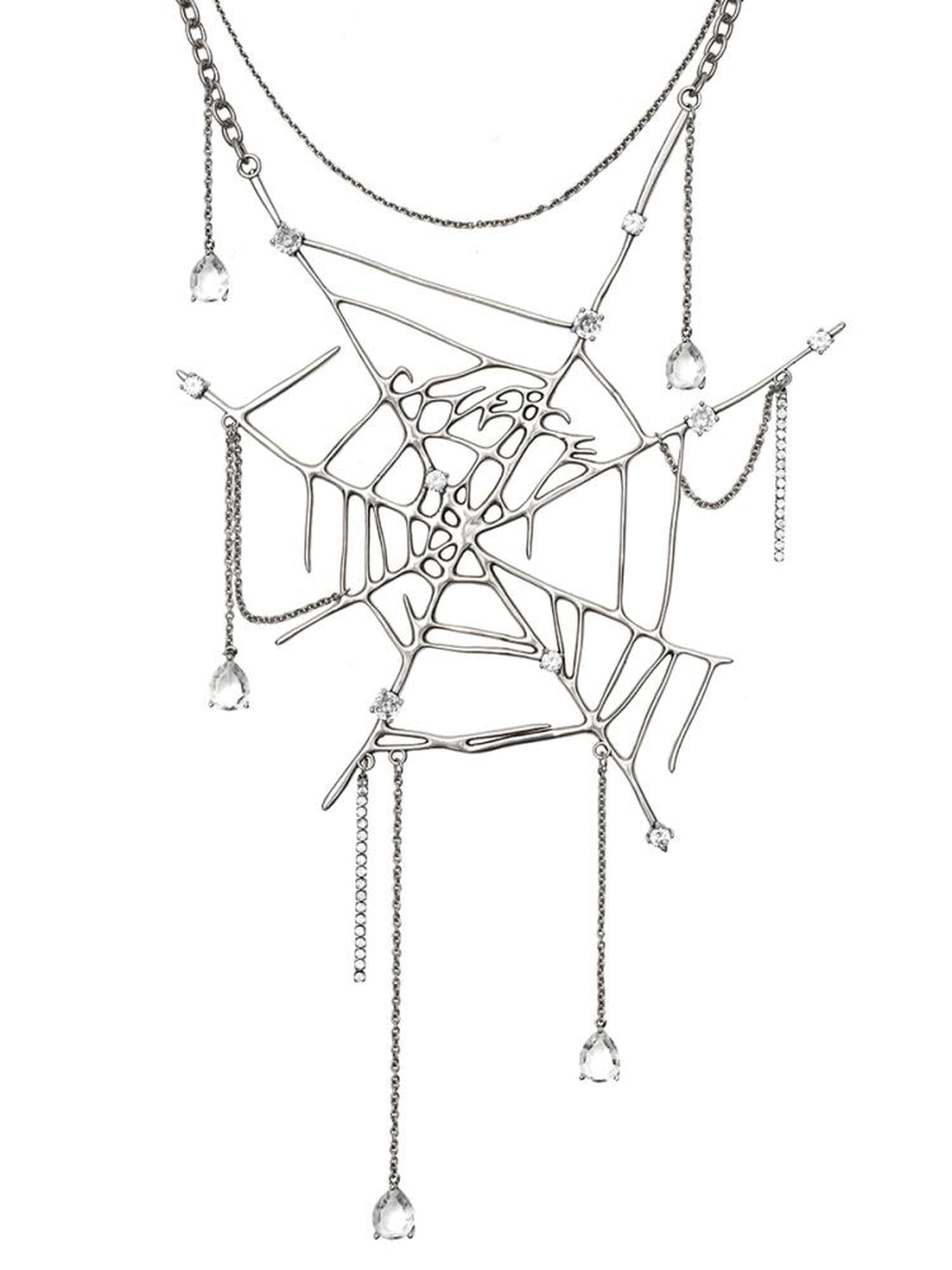 CFIERCE Drip Spiderweb Pendant Necklace