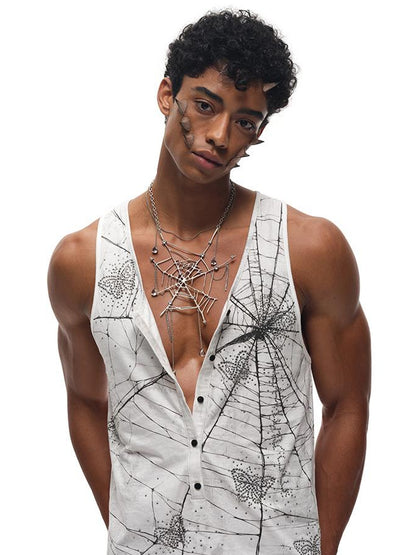 CFIERCE Drip Spiderweb Pendant Necklace