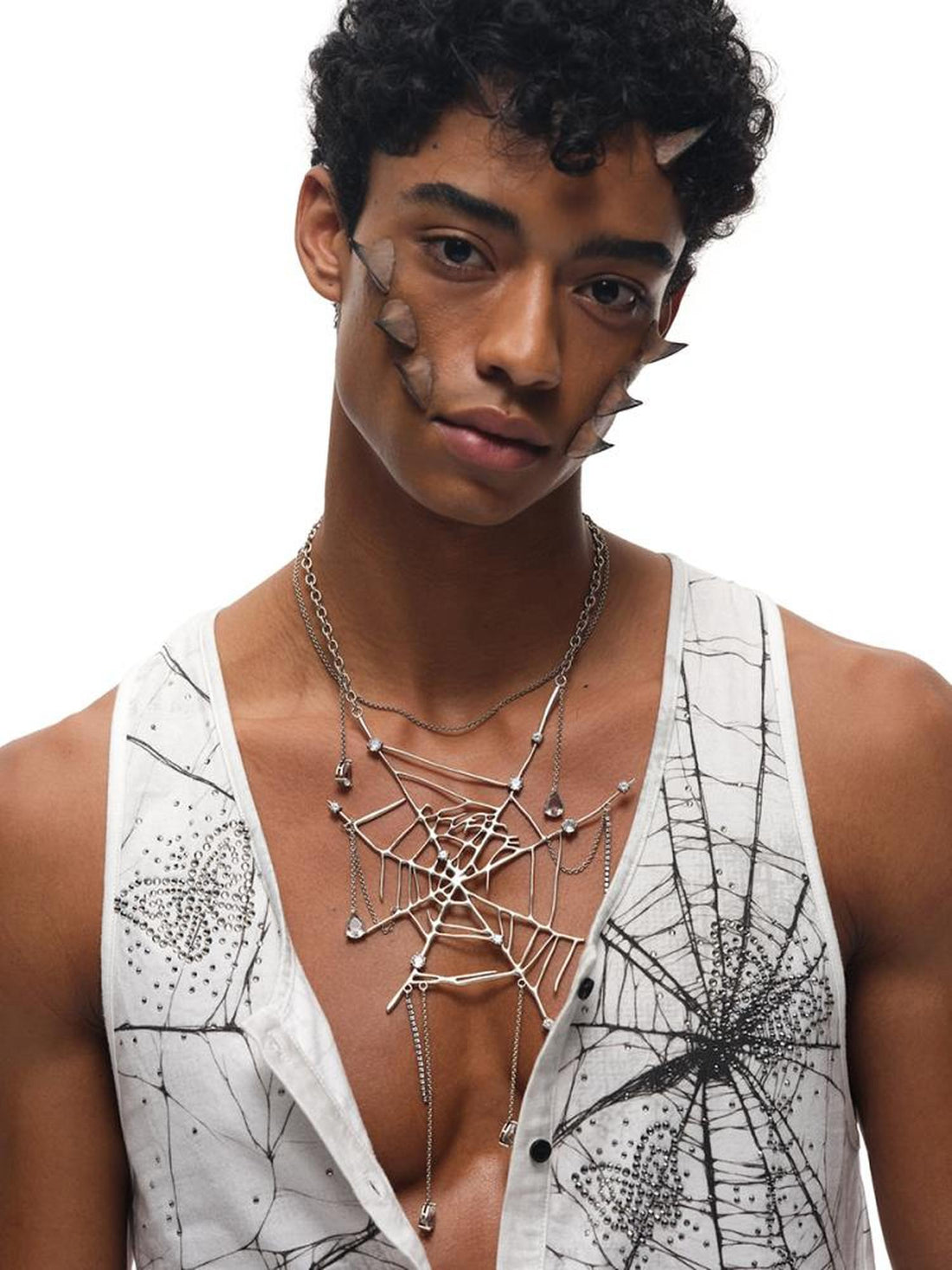 CFIERCE Drip Spiderweb Pendant Necklace