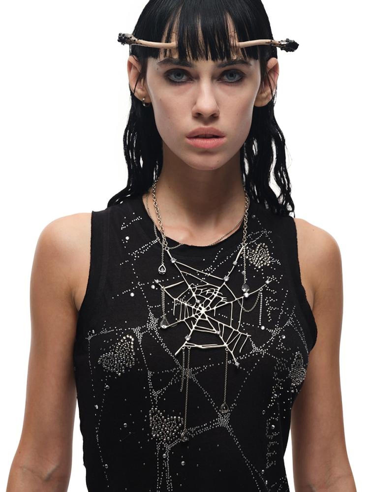 CFIERCE Drip Spiderweb Pendant Necklace