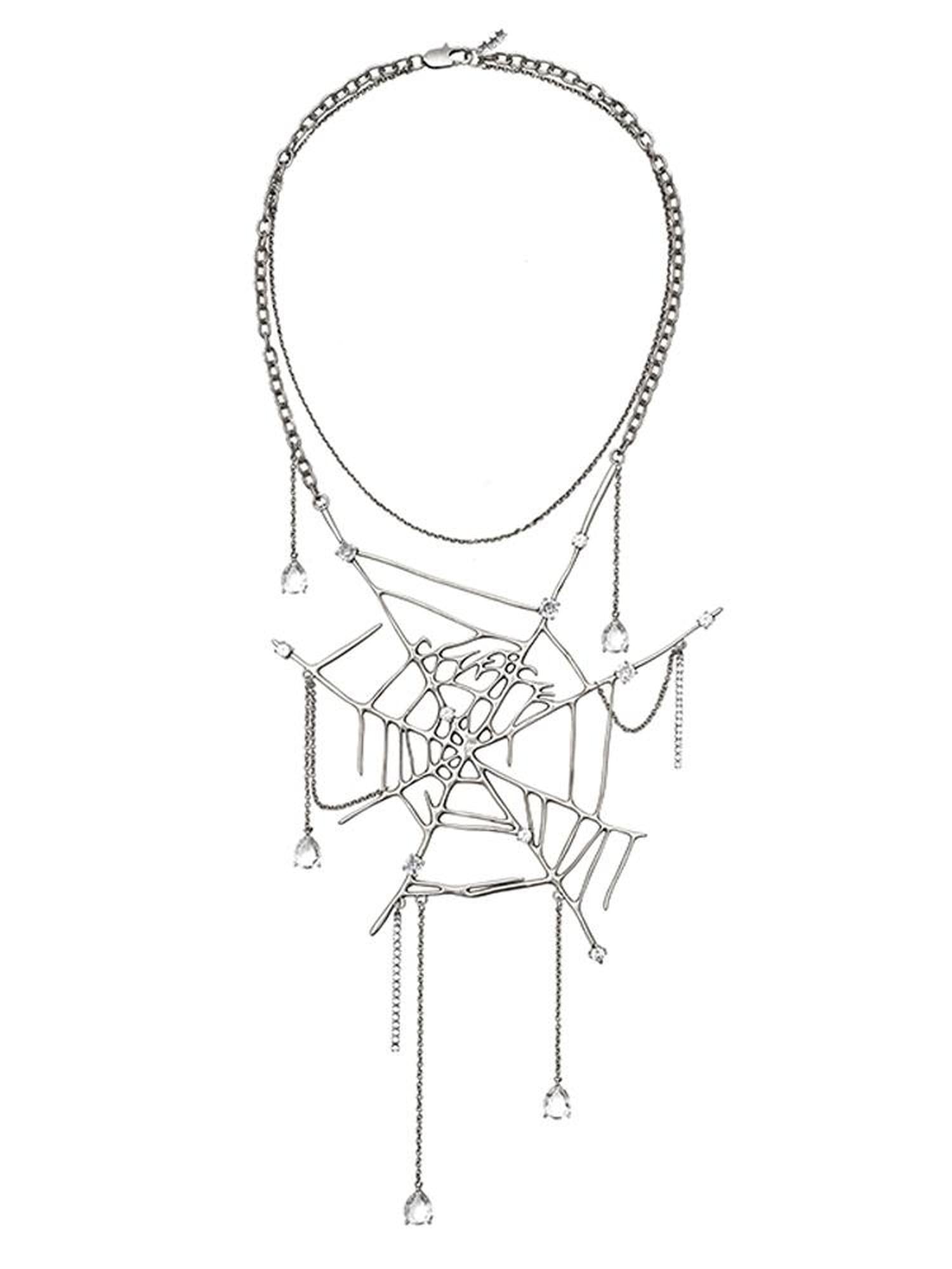 CFIERCE Drip Spiderweb Pendant Necklace