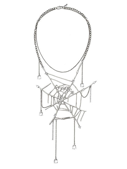 CFIERCE Drip Spiderweb Pendant Necklace
