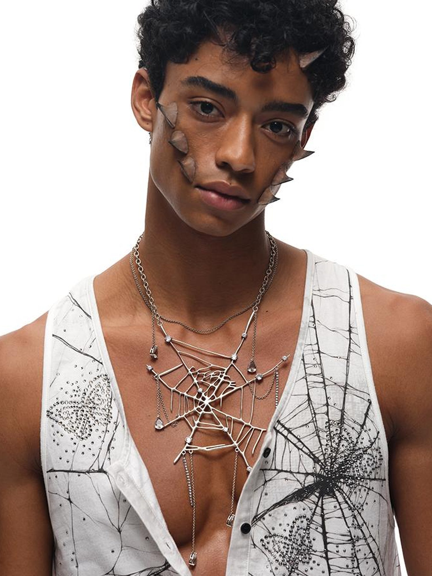 CFIERCE Drip Spiderweb Pendant Necklace
