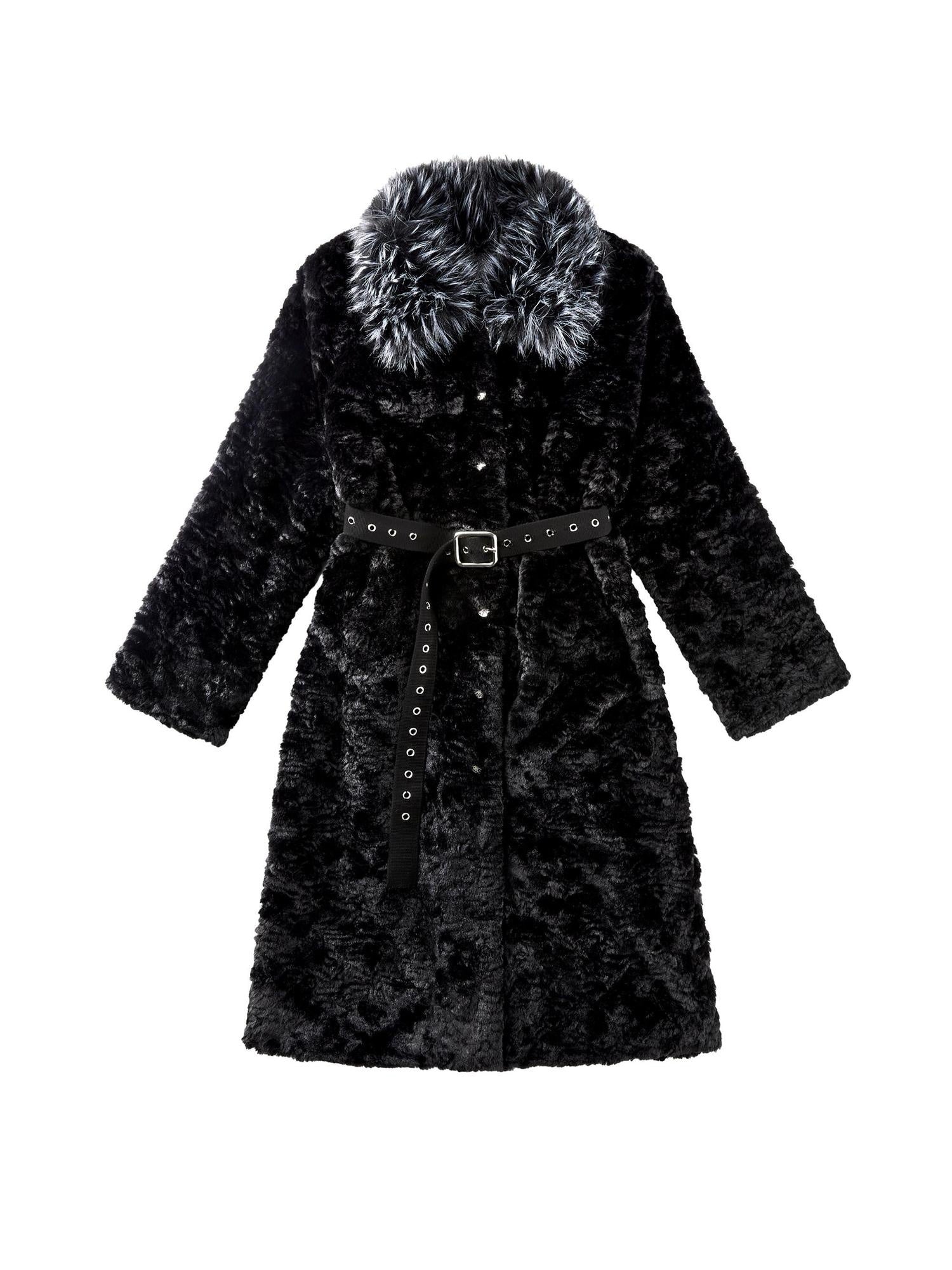 CFIERCE Durable Polyester Tailored Black Minimalist Everyday Outerwear Coat