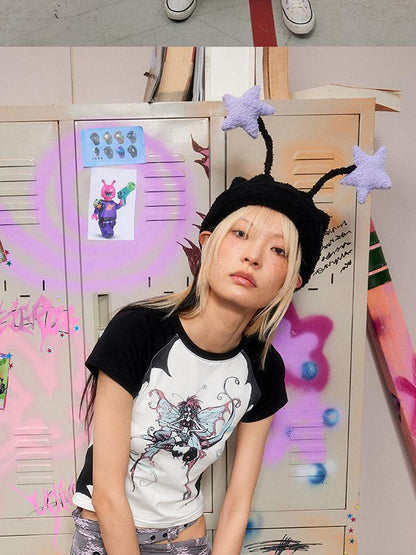 CFIERCE Elf Antenna Star Knit Beanie