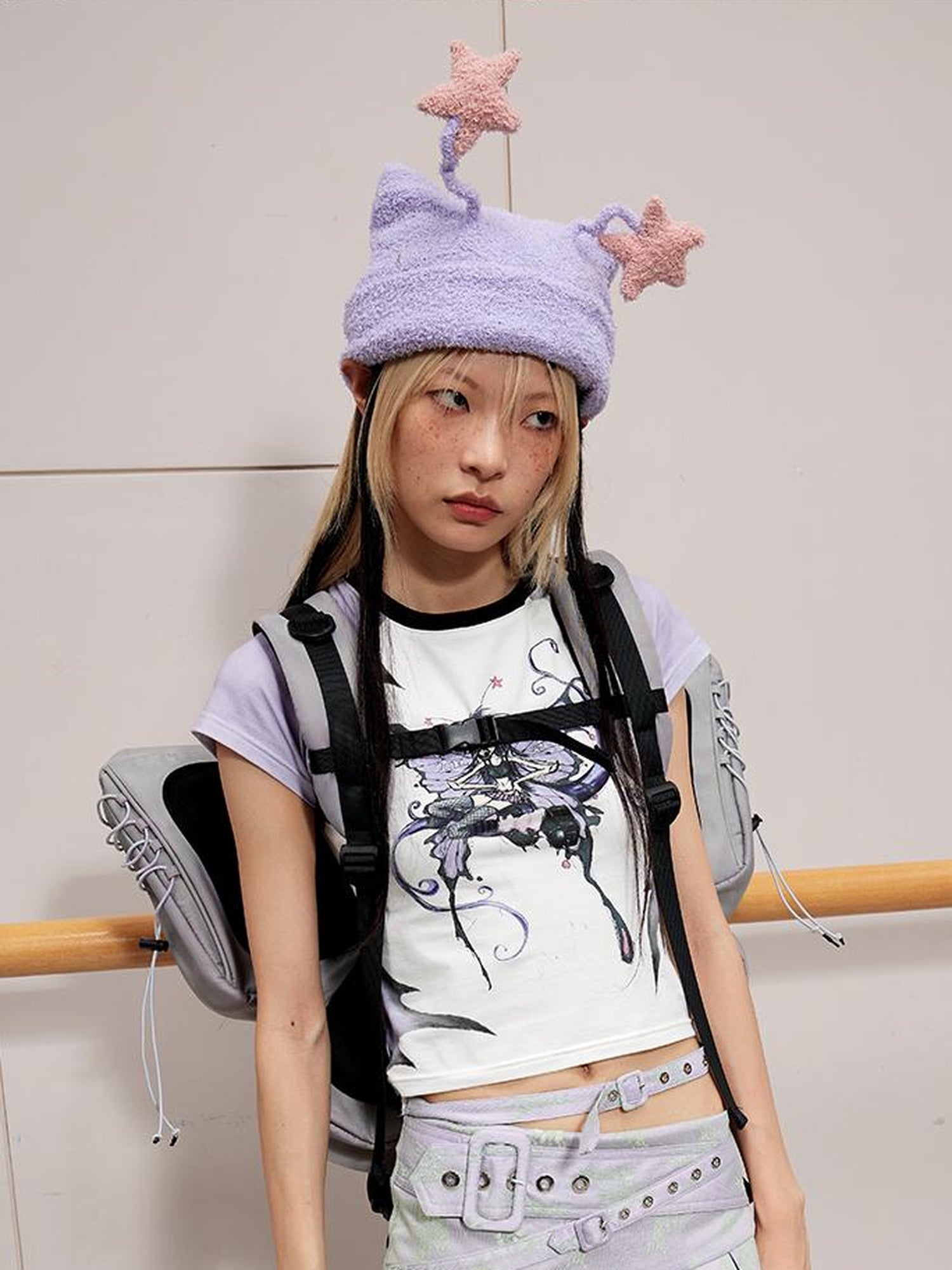 CFIERCE Elf Antenna Star Knit Beanie