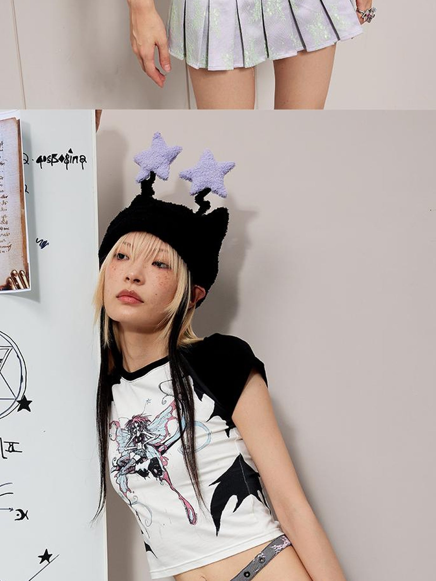 CFIERCE Elf Antenna Star Knit Beanie