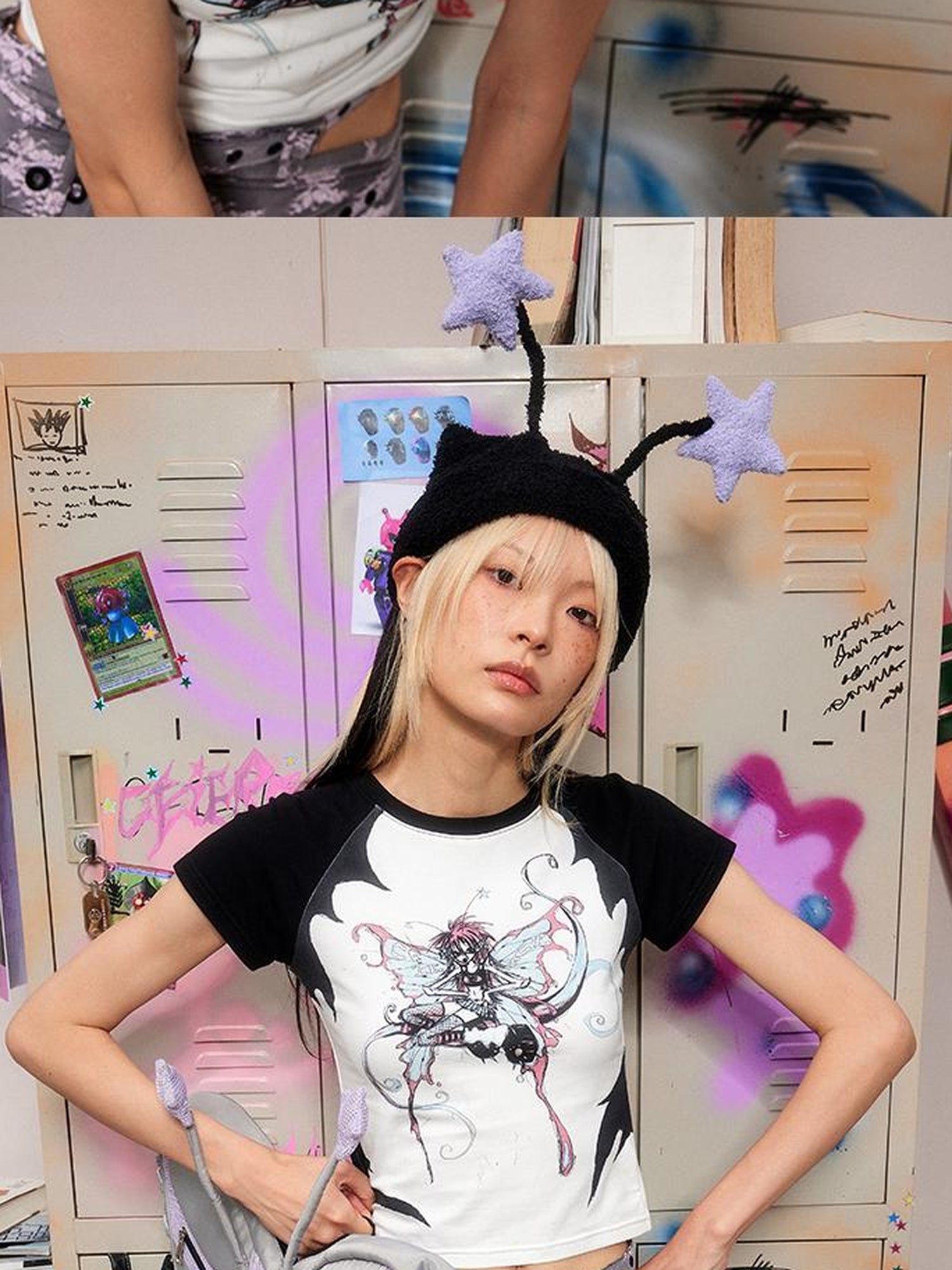 CFIERCE Elf Antenna Star Knit Beanie