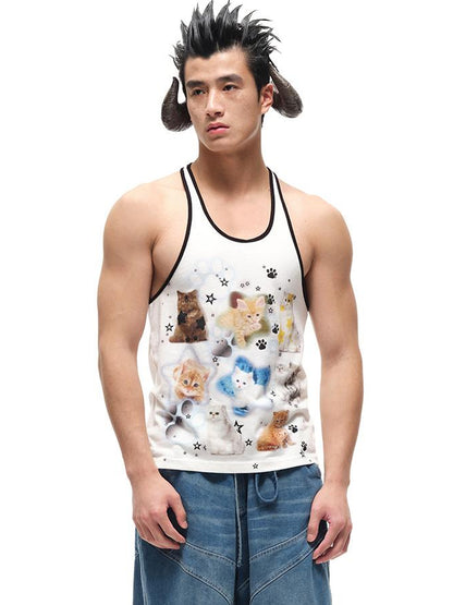 CFIERCE Fierce Cat Print Vest