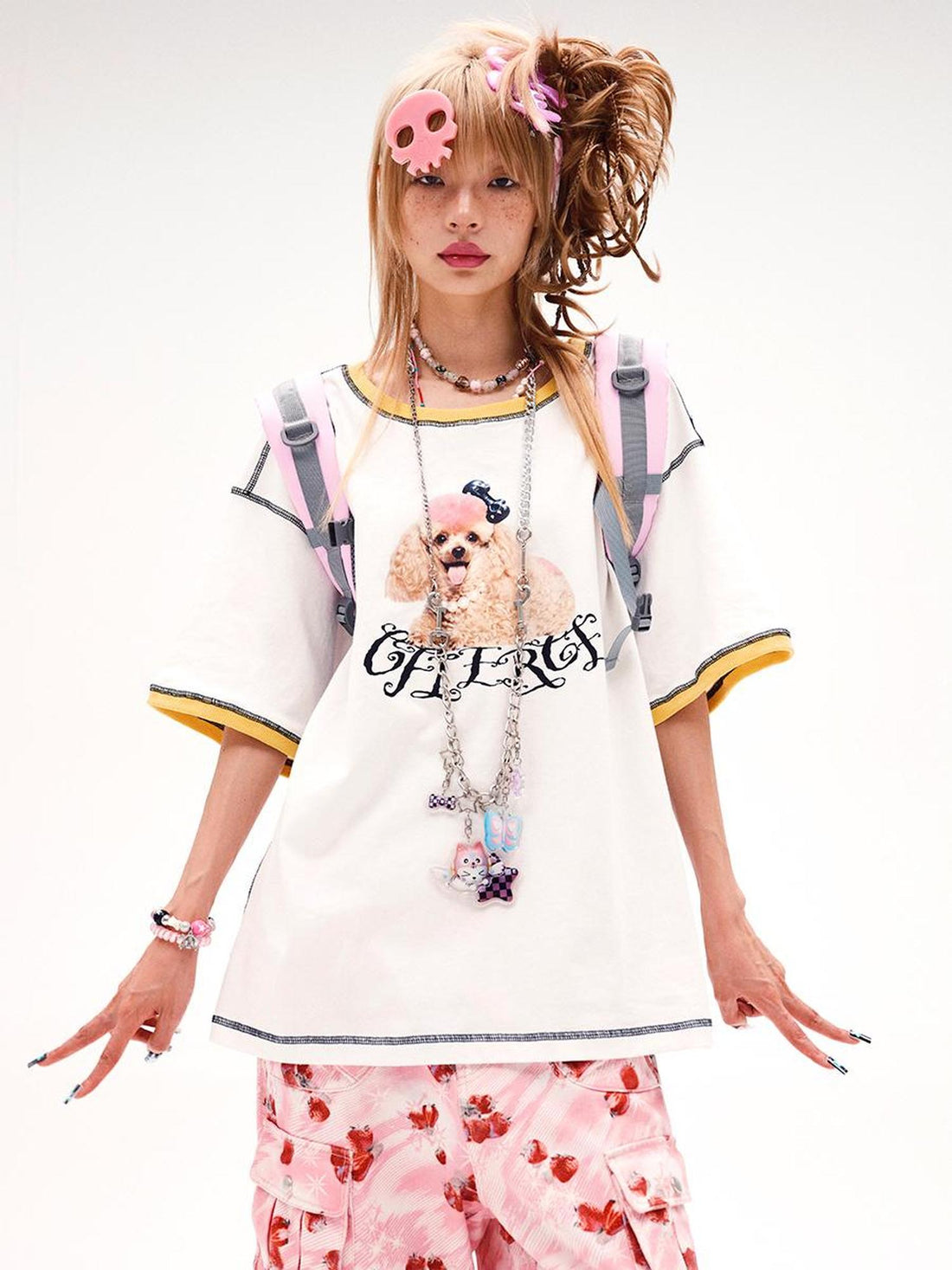 CFIERCE Fierce Poodle Print Loose Fit Tee