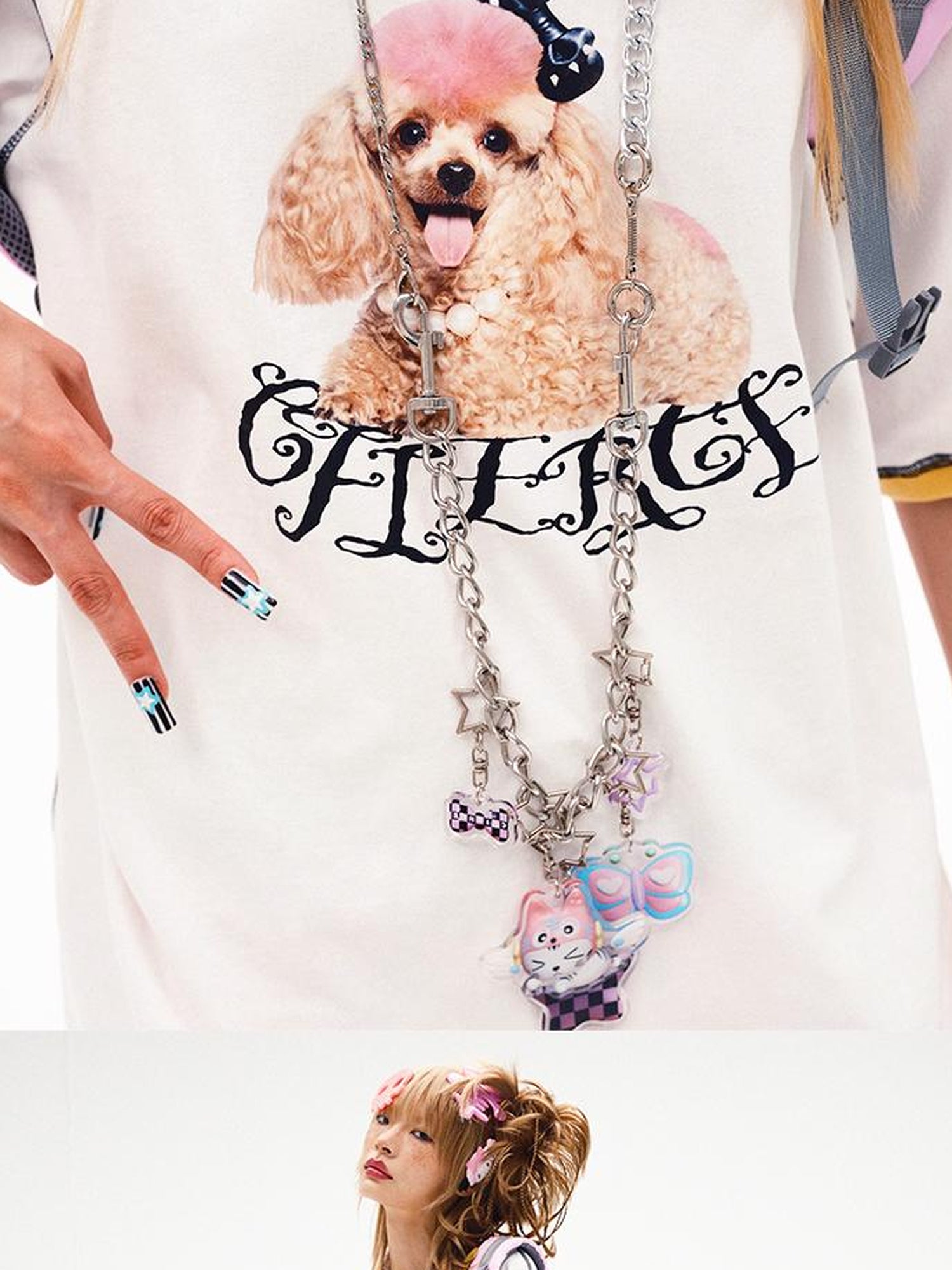 CFIERCE Fierce Poodle Print Loose Fit Tee