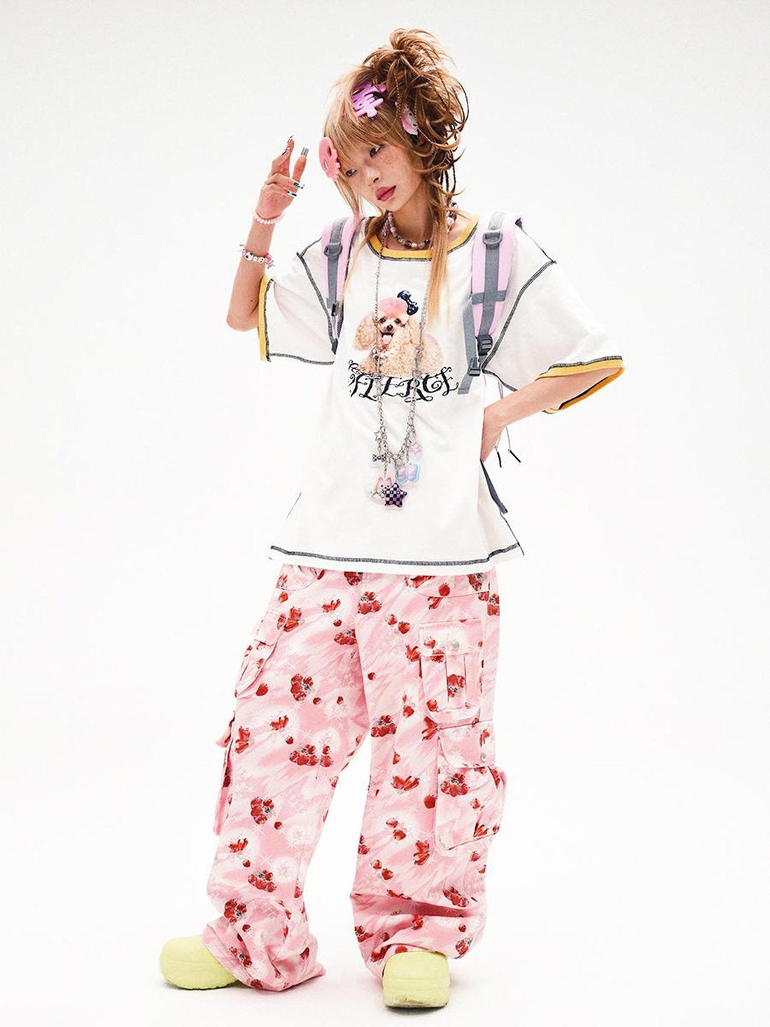 CFIERCE Fierce Poodle Print Loose Fit Tee