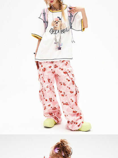 CFIERCE Fierce Poodle Print Loose Fit Tee