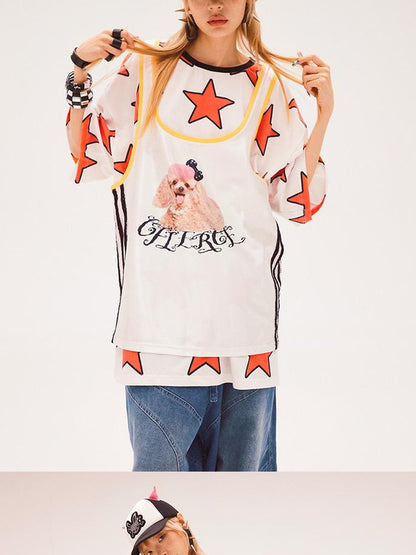 CFIERCE Fierce Poodle Print Vest