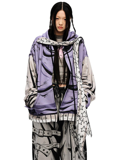 CFIERCE Fierce Purple Print Hoodie