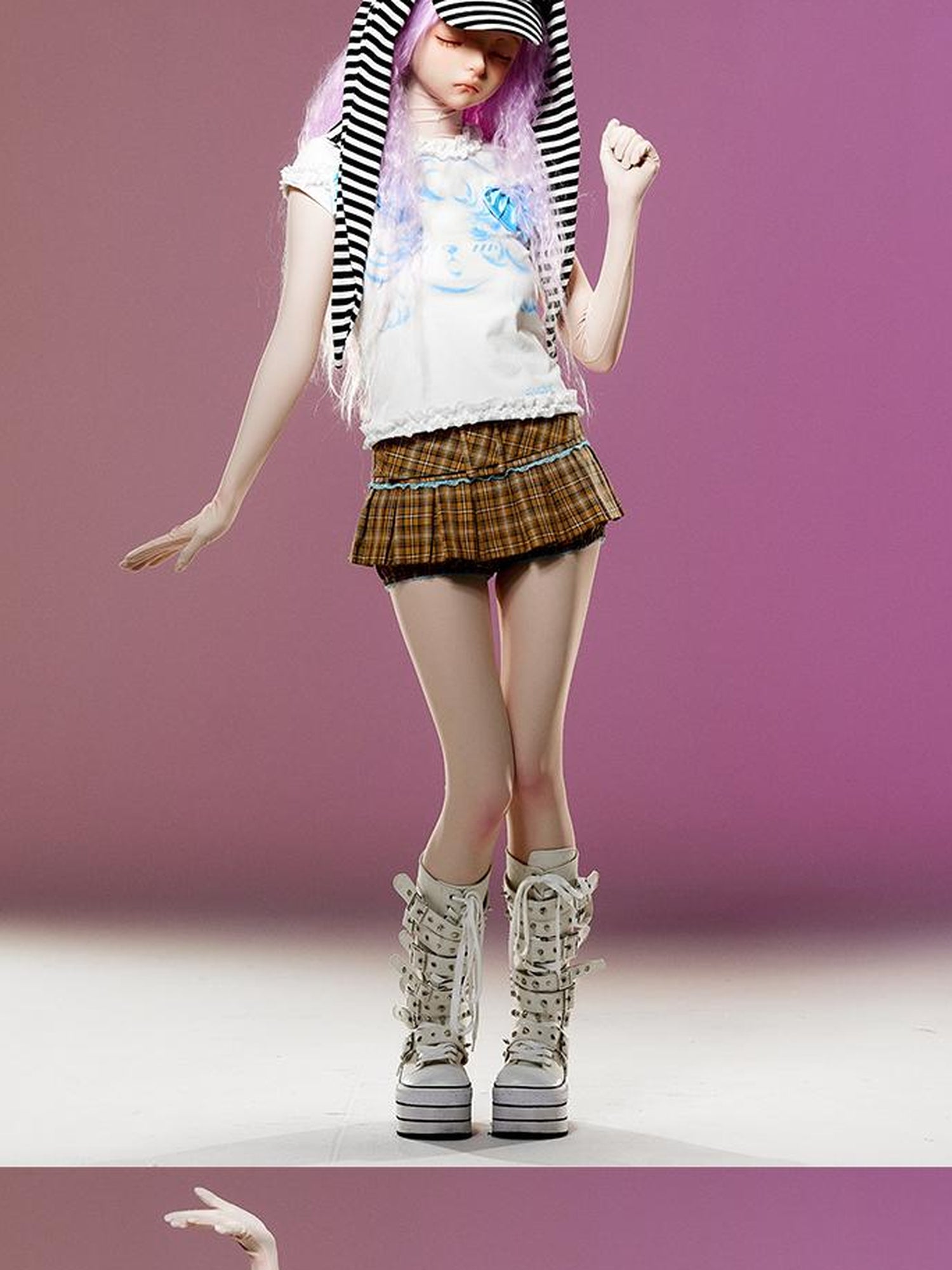 CFIERCE Fierce Striped Rabbit Ear Baseball Cap