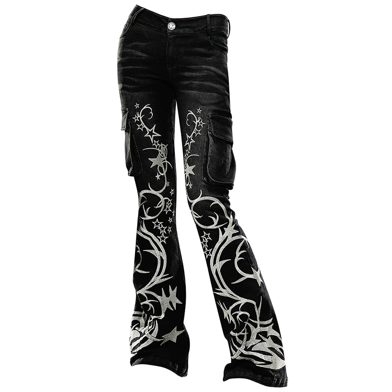 CFIERCE_Five_Pointed_Star_Embroidered_Denim_Jeans_MISSTT