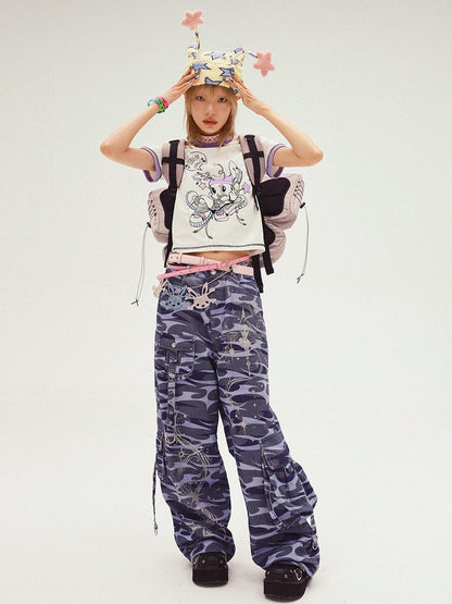 CFIERCE Five Pointed Star Print Antennae Knit Hat