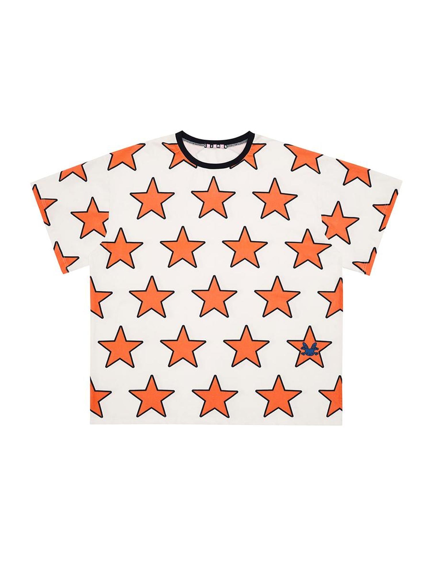 CFIERCE Five Pointed Star Print Oversized Tee