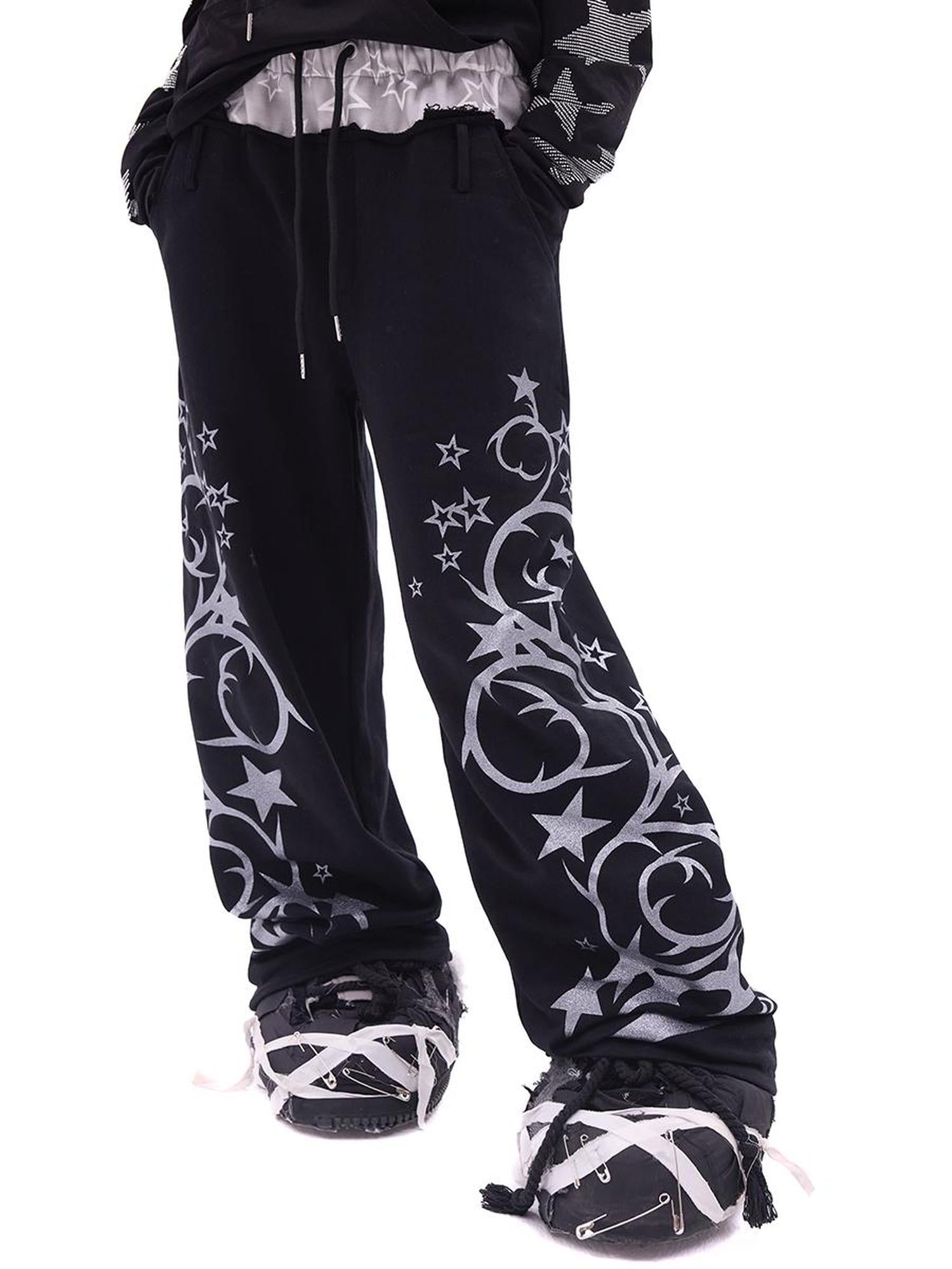 CFIERCE Flash Print Joggers With Glitter Accent