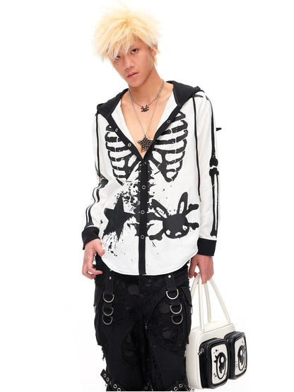 CFIERCE Full Rhinestone Bunny Skull Mini Punk Pendant Women&