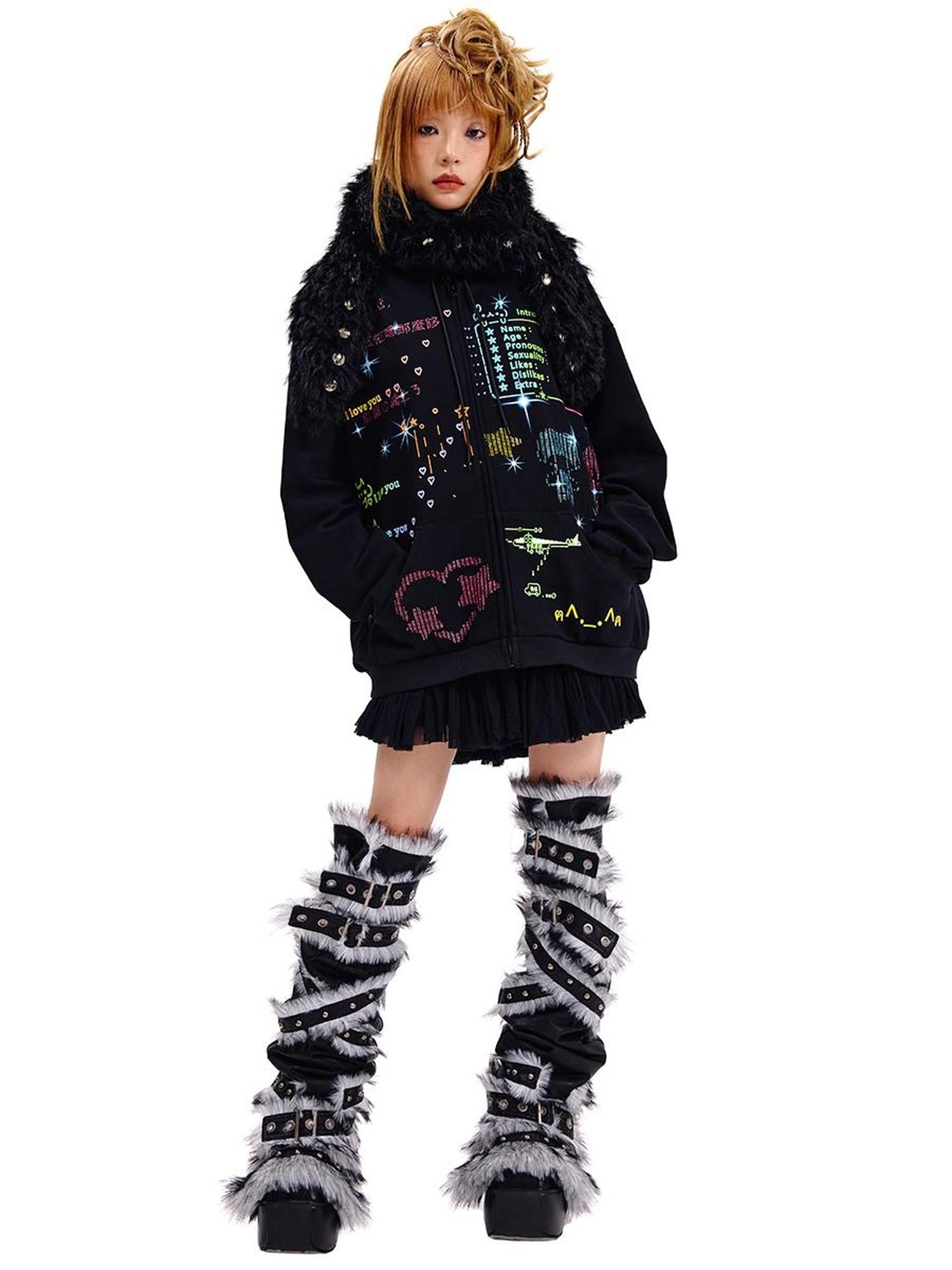 CFIERCE Fur Trimmed Leg Warmers
