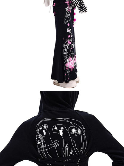 CFIERCE Ghost Print Low Waist Slim Fit Women&