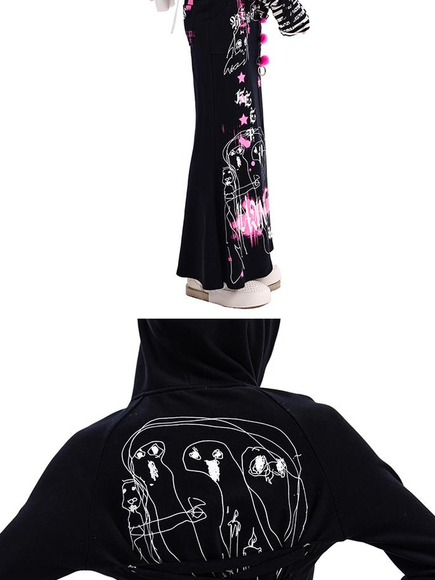 CFIERCE Ghost Print Mermaid Skirt